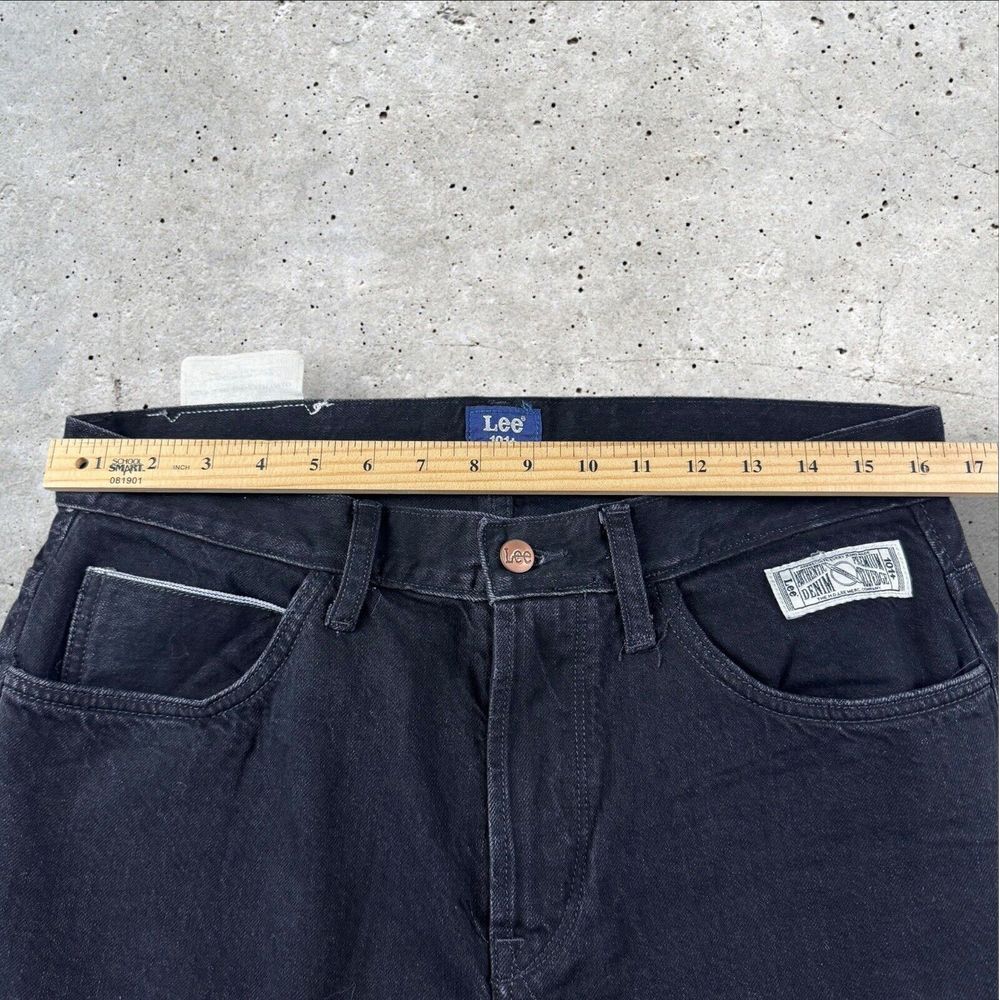 LEE 101 + Selvedge Denim Jeans Sz 32x31 731 Straight Cowboy Hide Patch Western - Picture 7 of 9